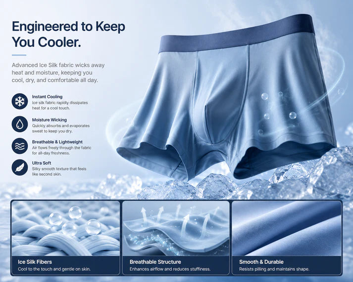Luxury Men's Ice Silk Briefs Boxers (Pack of 4)