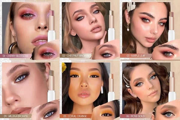 😍6 Pcs Instant Glow 2-in-1 Eyeshadow Stick, Perfect Makeup🔥