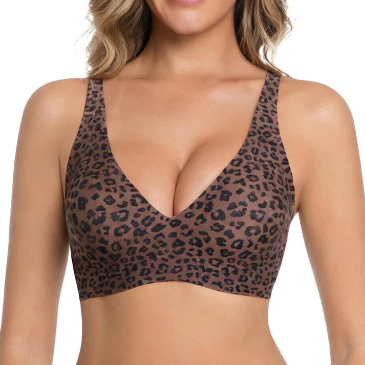 💗LAST DAY SALE - PACK OF 4 ⚡50K+ SOLD💕 🔥Super Firming Leopard Print Jelly Bra | Women Wirefree Bras 👍No More Sagging Breasts