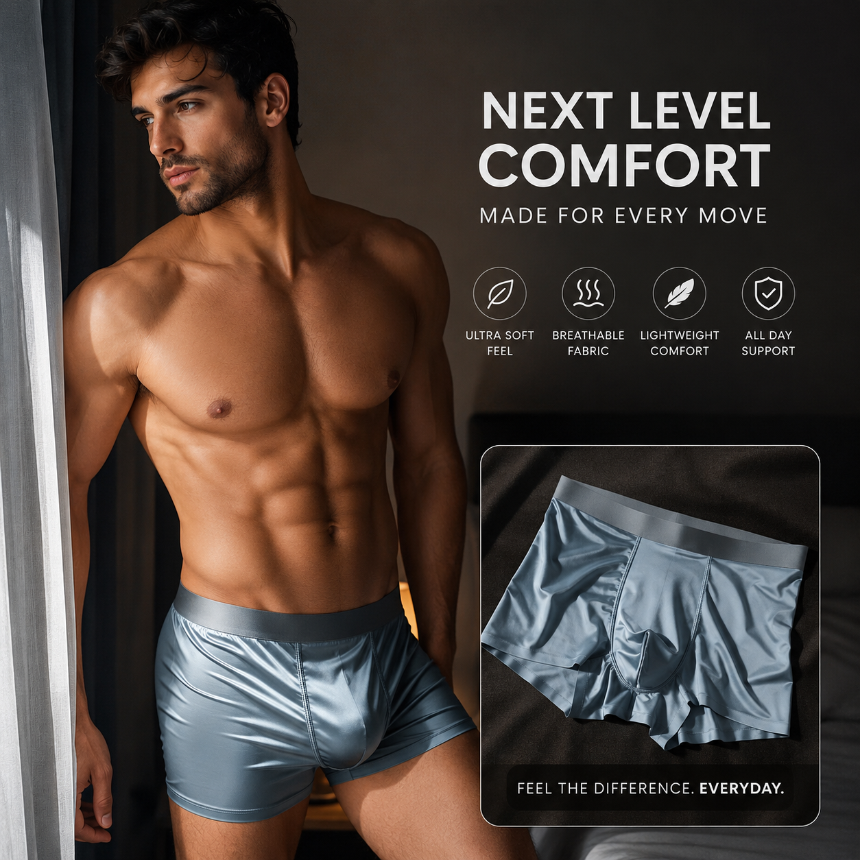 Luxury Men's Ice Silk Briefs Boxers (Pack of 4)