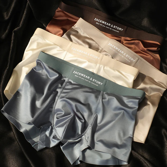 Luxury Men's Ice Silk Briefs Boxers (Pack of 4)