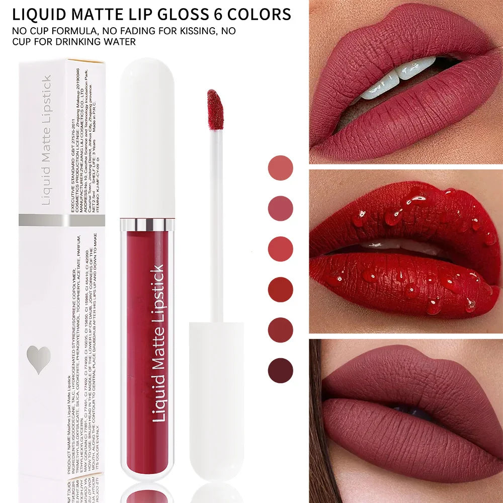 2026 Hot 50% OFF💖10Pcs Liquid Matte Matt Lipstick Set, Long Lasting Lipstick 24 hour Waterproof Lip Gloss